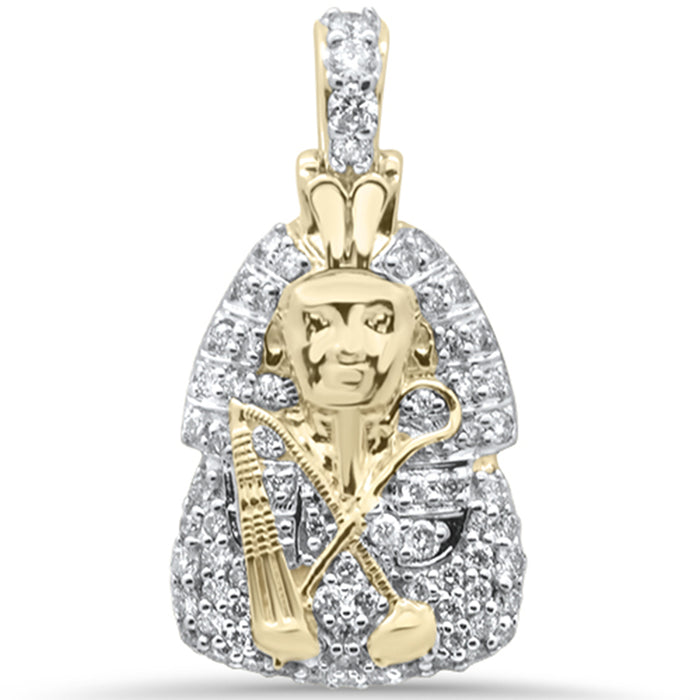 DIAMOND CLOSEOUT! .46ct G SI 10K Yellow Gold Diamond Mummy Sphinx Hip Hop Charm Pendant