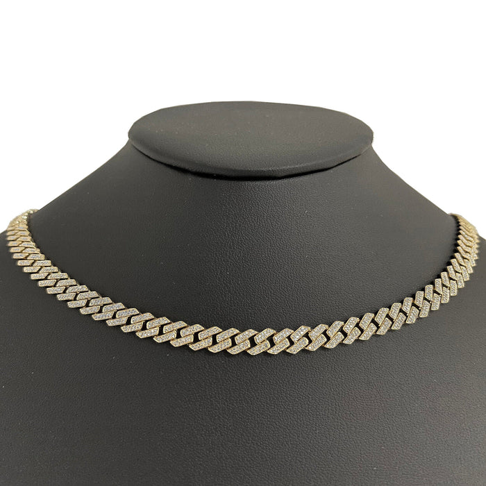 SPECIAL!7MM 5.55ct G SI 14K Yellow Gold Diamond Square Cuban Necklace 22"
