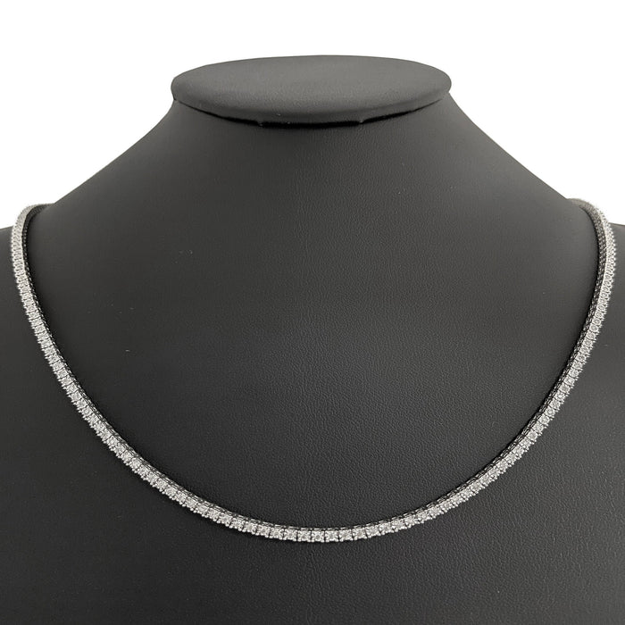 SPECIAL! 2.03ct G SI 14K White Gold Diamond Miracle Illusion Tennis Necklace 16"