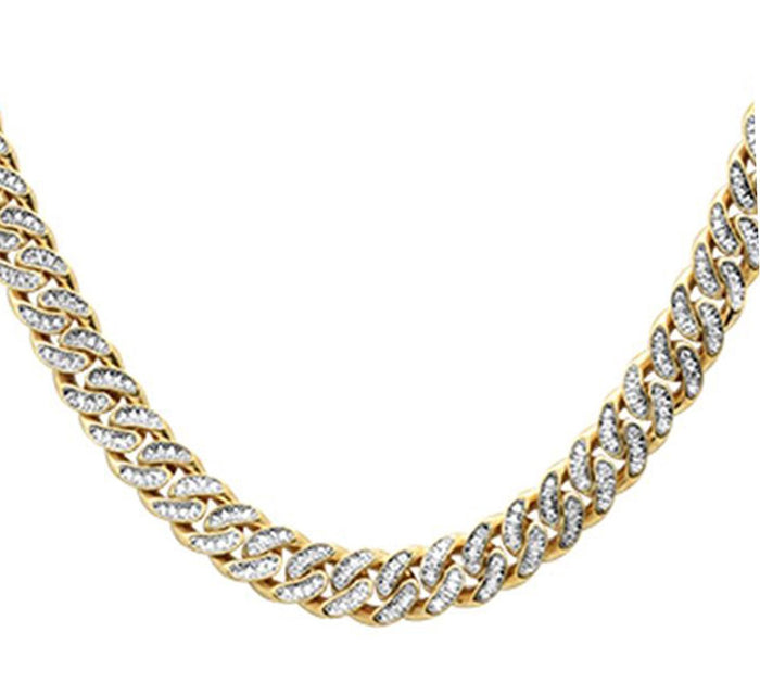 SPECIAL! 7mm 3.31ct G SI 14k Yellow Gold Diamond Round Cuban Necklace 18"