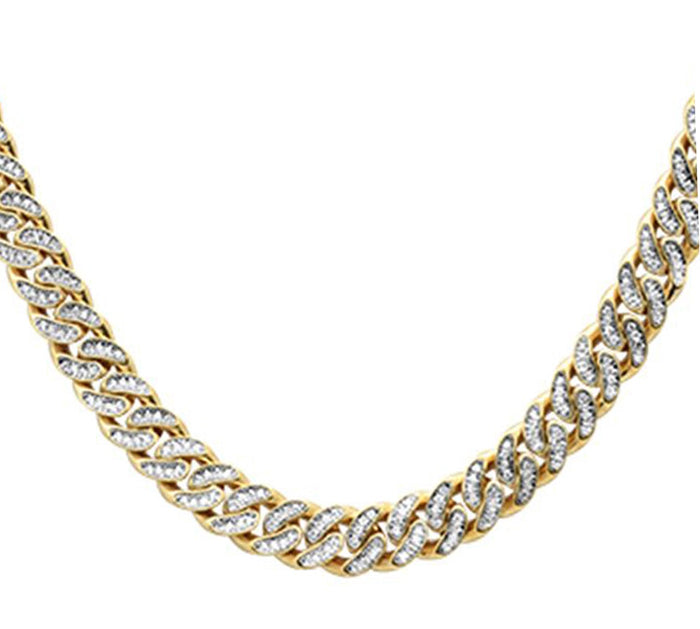 SPECIAL! 4mm 2.06ct G SI 14k Yellow Gold Diamond Round Cuban Necklace 18"