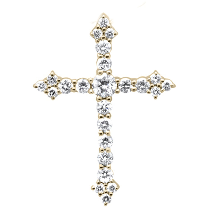 DIAMOND CLOSEOUT! .49ct G SI 14KT Yellow Gold Diamond Cross Pendant