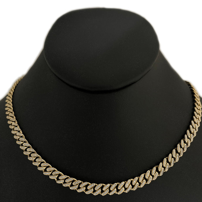 DIAMOND CLOSEOUT! 6mm 2.10ct G SI 14k Yellow Gold Diamond Round Cuban Necklace 22"