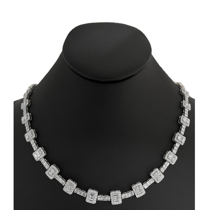 DIAMOND CLOSEOUT! 14.13ct G SI 14K White Gold Diamond Necklace 22"
