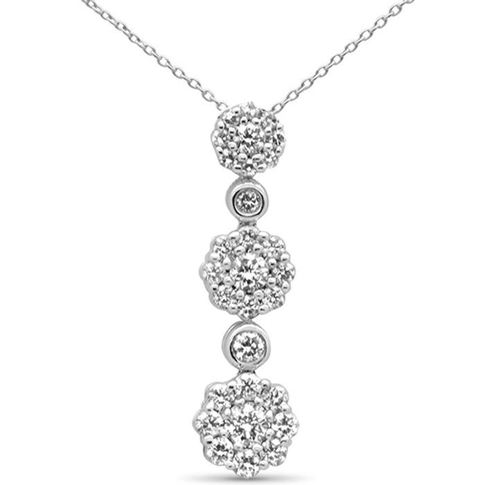 DIAMOND CLOSEOUT! .38ct G SI 14K White Gold Diamond Fashion Pendant 18" Long Chain Included