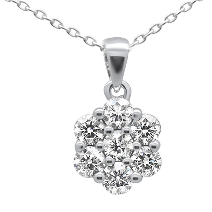 DIAMOND CLOSEOUT! 1.51ct G SI 14K White Gold Diamond Cluster Pendant