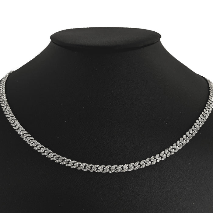 SPECIAL! 4mm 1.76ct G SI 14k White Gold Round Diamond Cuban Necklace 18"