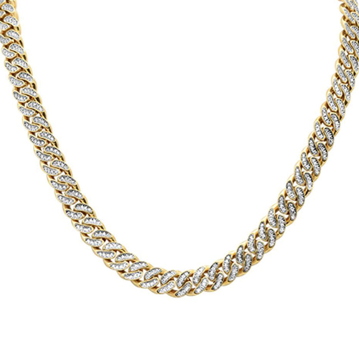 SPECIAL! 4mm 2.19ct G SI1 14k Yellow Gold Diamond Round Cuban Necklace 22"