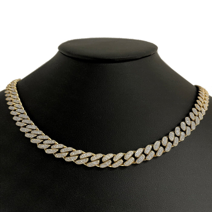 SPECIAL! 9mm 6.99ct G SI 14K Yellow Gold Diamond Round Cuban Necklace 22"
