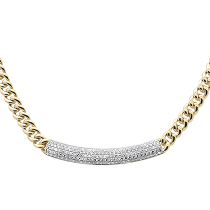SPECIAL! 2.42ct G SI 14K Yellow Gold Diamond Curb Pendant Necklace 16"