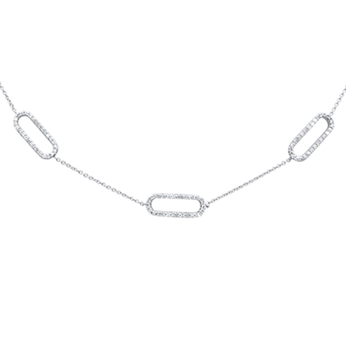 DIAMOND CLOSEOUT! .38ct G SI 14K White Gold Diamond Paperclip Style Chain Necklace Pendant