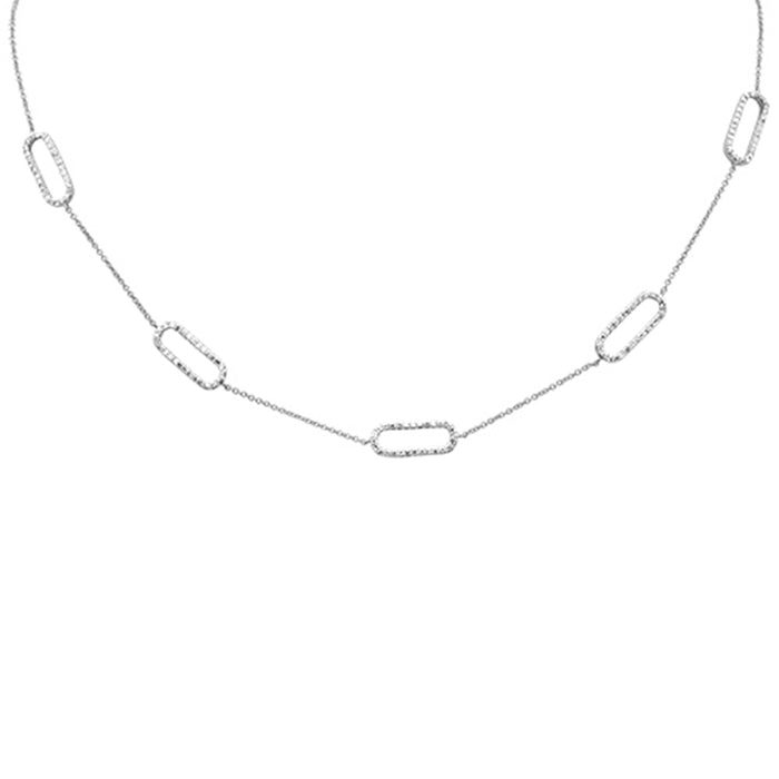 DIAMOND CLOSEOUT! .67ct G SI 14K White Gold Diamond Paperclip Style Chain Necklace Pendant