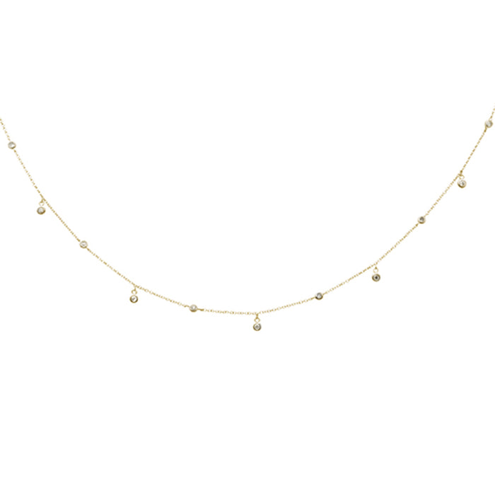 DIAMOND CLOSEOUT! .23ct G SI 14K Yellow Gold Diamond Diamond By the Yard Pendant Necklace 18"