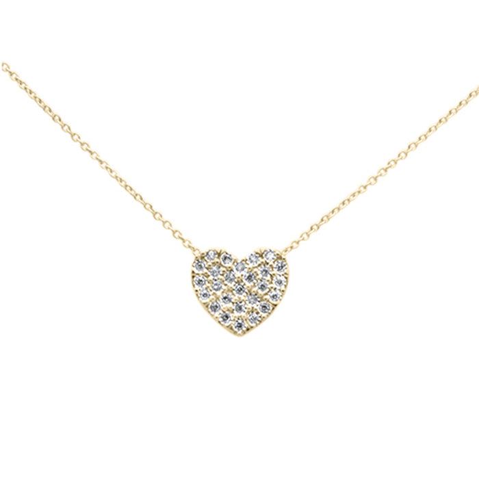 DIAMOND CLOSEOUT! .11ct G SI 10K Yellow Gold Diamond Heart Pendant Necklace