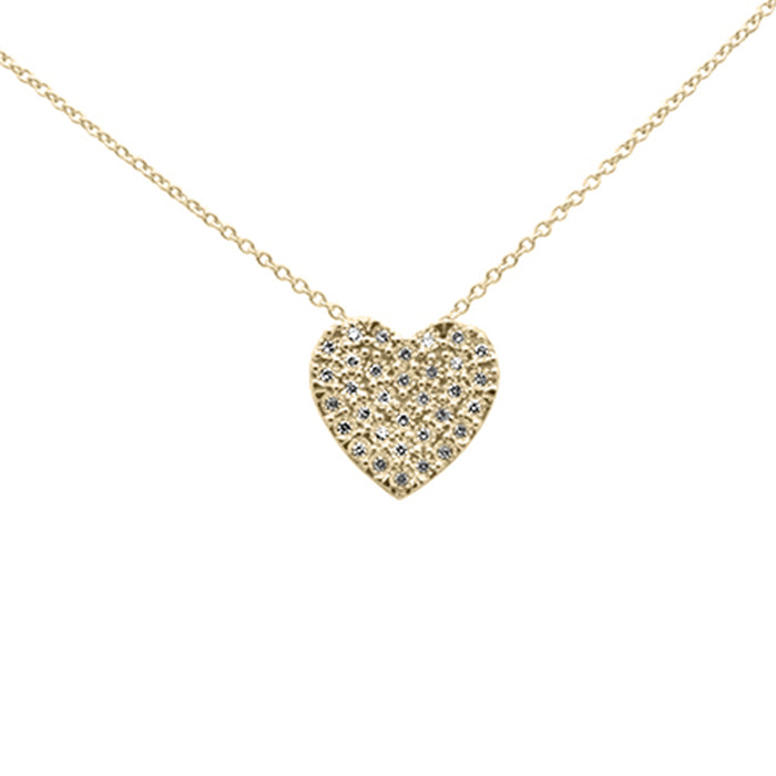 DIAMOND CLOSEOUT! .15ct G SI 10K Yellow Gold Diamond Heart Pendant Necklace