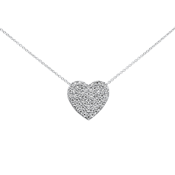 DIAMOND CLOSEOUT! .26ct G SI 10K White Gold Diamond Heart Pendant Necklace