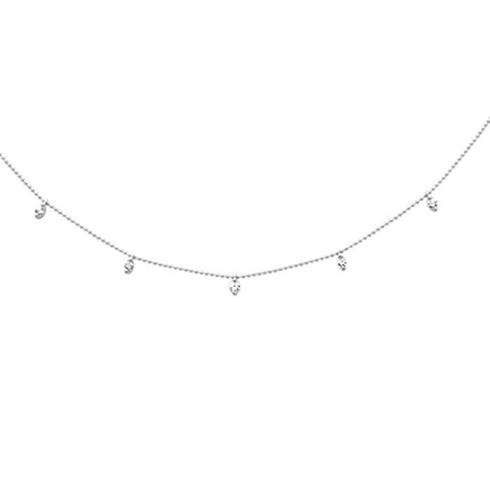 DIAMOND CLOSEOUT! .26ct G SI 14K White Gold Diamond Bead Style Drop Pendant Necklace