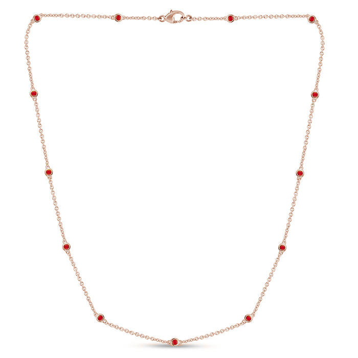 GEMSTONE CLOSEOUT! .55ct G SI 14K Rose Gold Natural Ruby Gemstone by the yard Pendant Necklace