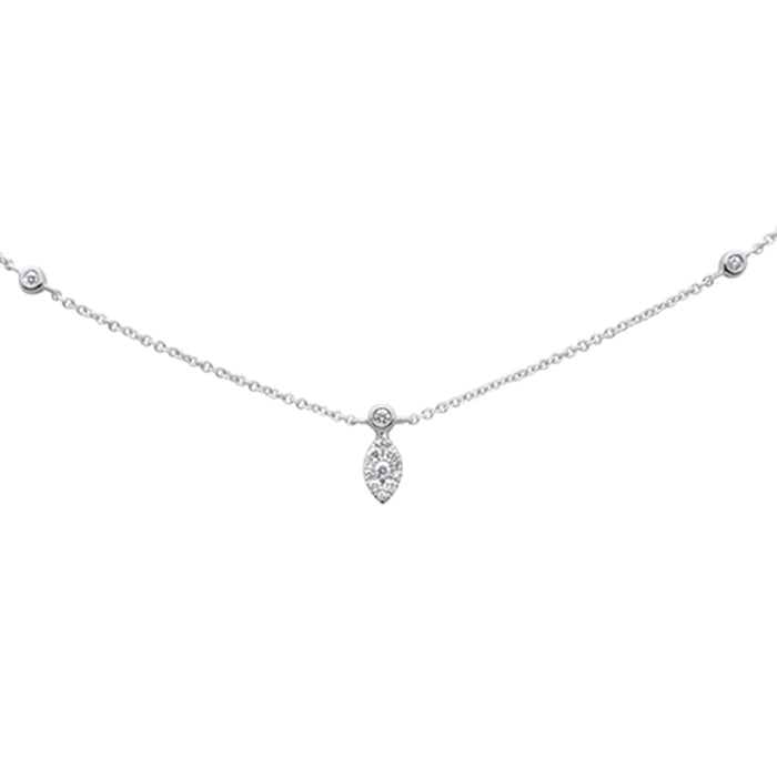 DIAMOND CLOSEOUT! .16ct G SI 14K White Gold Diamond Diamond By The Yard Chain 18"