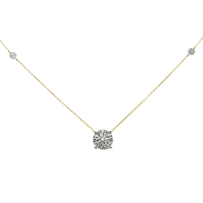 DIAMOND CLOSEOUT! .46ct G SI 14K Yellow Gold Diamond Filligree Style Solitaire Pendant Necklace 20"