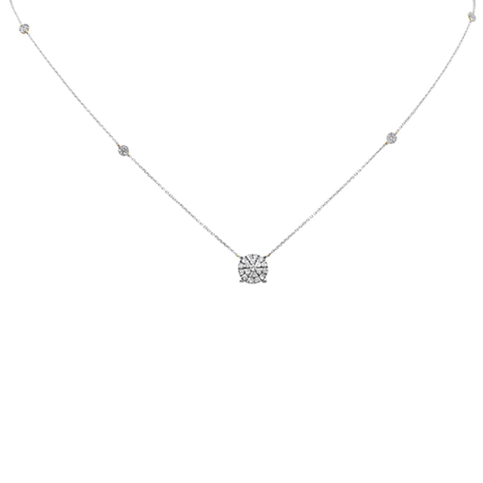 DIAMOND CLOSEOUT! .45ct G SI 14K Yellow Gold Diamond Round Pendant Necklace 18" Long