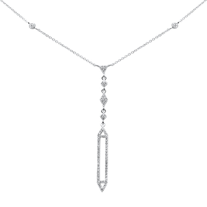 SPECIAL! .23ct G SI 14K White Gold Diamond Drop Lariat Pendant Necklace 16+2" Ext