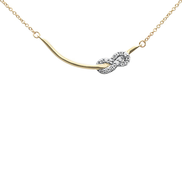 DIAMOND CLOSEOUT! .07ct G SI 14K Yellow Gold Diamond Infinity Pendant Necklace 18" Long