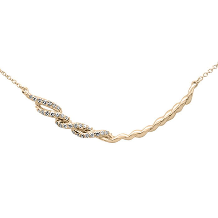 DIAMOND CLOSEOUT! .15ct G SI 14K Yellow Gold Diamond Curve Bar Pendant Necklace 18" Long