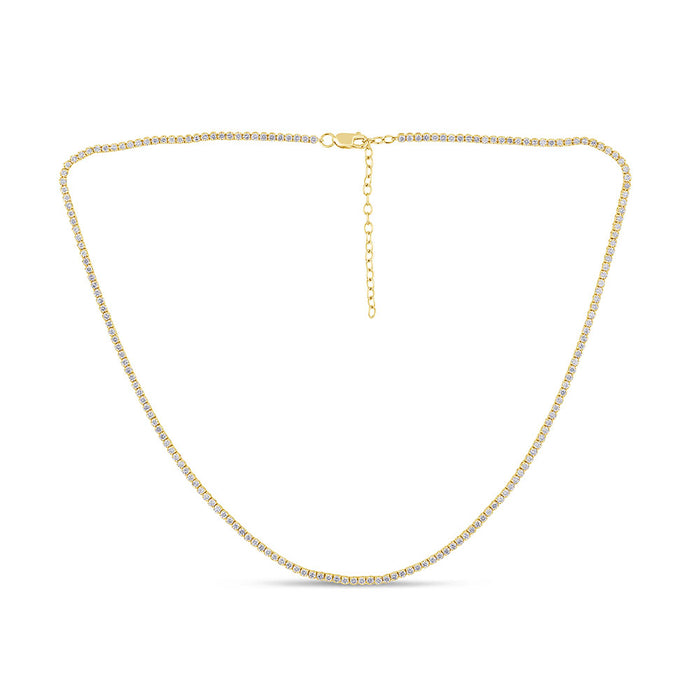 SPECIAL! 3.12ct G SI 14K Yellow Gold Adjustable Tennis Necklace 14"+2" Long
