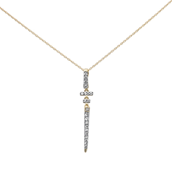 DIAMOND CLOSEOUT! .22ct G SI 14K Yellow Gold Diamond Drop Pendant Necklace 18" Long