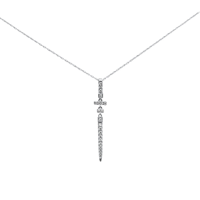 SPECIAL! .23ct G SI 14K White Gold Diamond Drop Pendant Necklace 18" Long