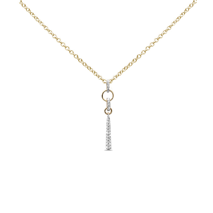 SPECIAL! .21ct G SI 14K Yellow Gold Diamond Drop Pendant Necklace 18" Long