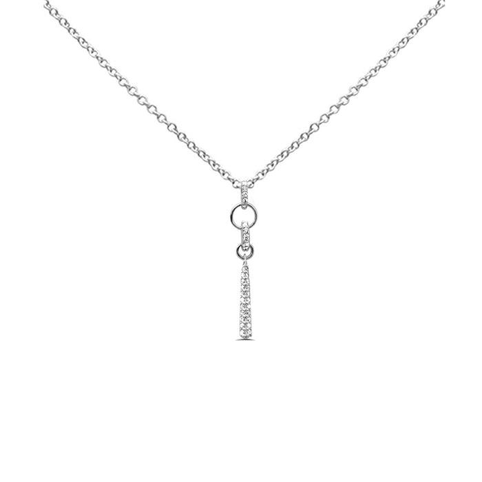 DIAMOND CLOSEOUT! .21ct G SI 14K White Gold Diamond Drop Pendant Necklace 18" Long