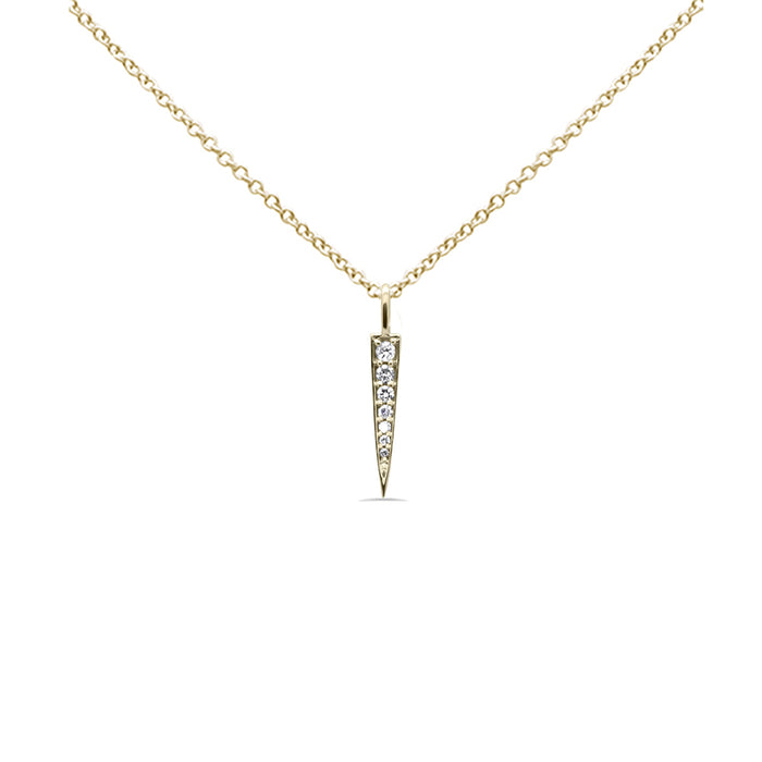 DIAMOND CLOSEOUT! .11ct G SI 14K Yellow Gold Diamond Bar Drop Pendant Necklace 18" Long