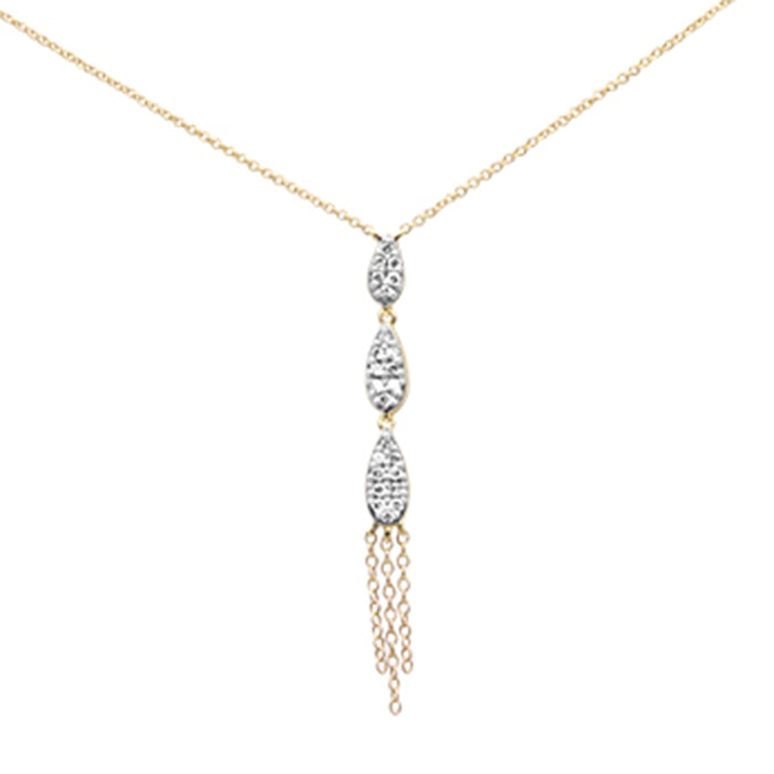 SPECIAL! .26ct G SI 14K Yellow Gold Diamond Pear Shaped Drop Pendant Necklace 16" Long Chain