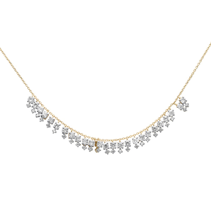 DIAMOND CLOSEOUT! 1.87ct G SI 14K Yellow Gold Diamond Dangling Pendant Necklace 16" + 2" Ext.