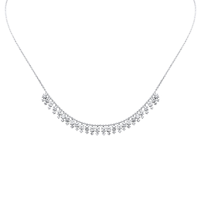 DIAMOND CLOSEOUT! 1.88ct G SI 14K White Gold Diamond Dangle Pendant Necklace 16+2" Long Chain