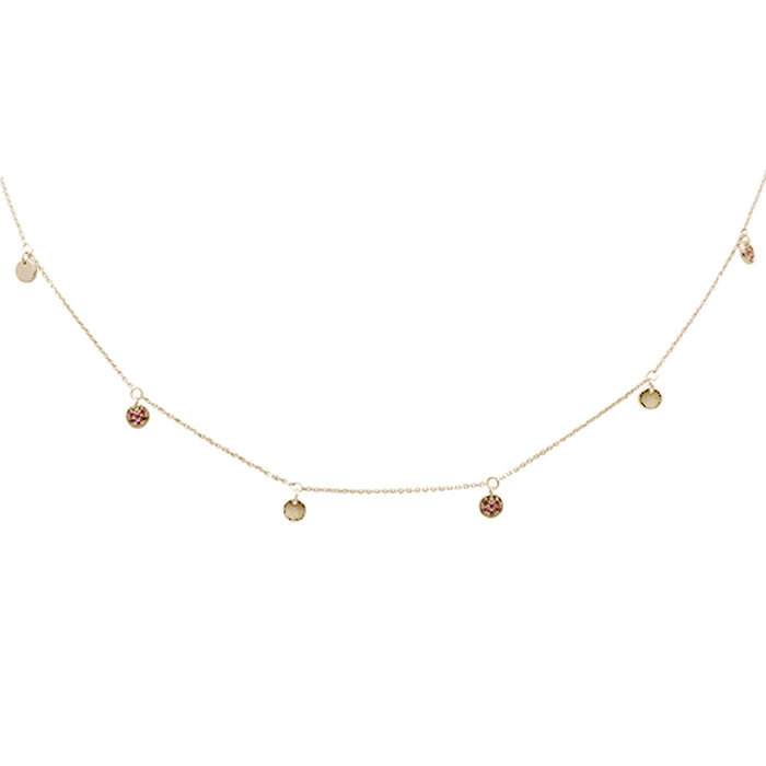 DIAMOND CLOSEOUT! .18ct G SI 14K Yellow Gold Ruby Gemstone Pendant Necklace 16+2" Long Chain