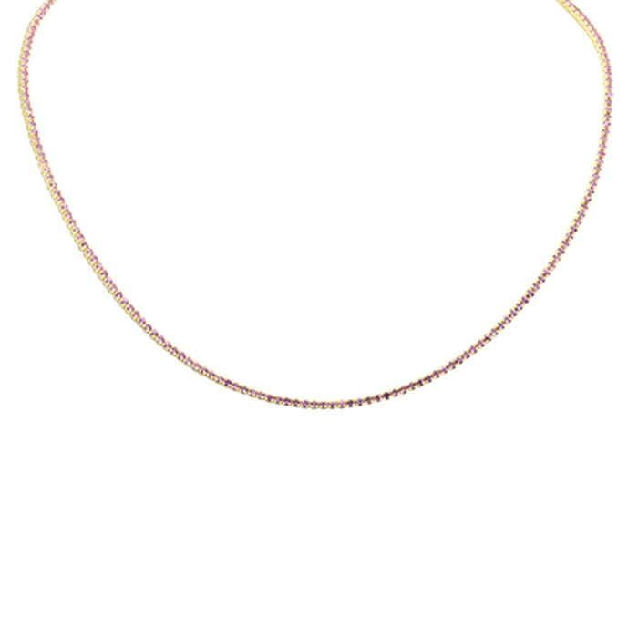 SPECIAL! 4.18ct G SI 14K Yellow Gold Pink Sapphire Pendant Necklace 15+2" Long