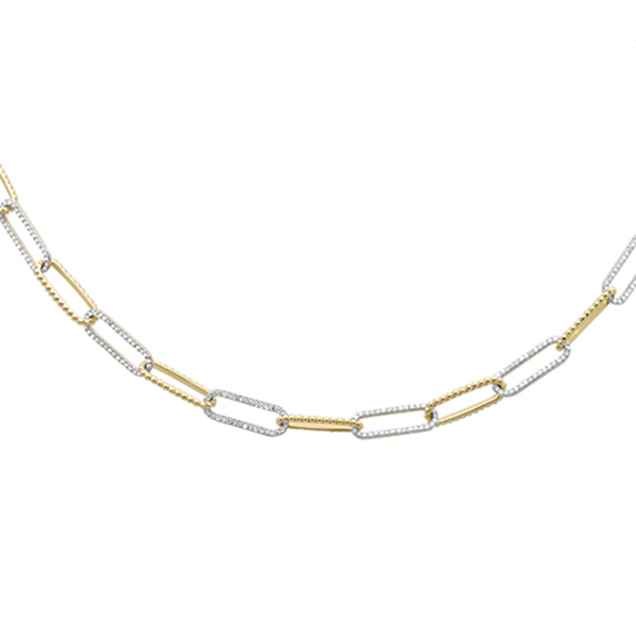 DIAMOND CLOSEOUT! 2.50ct G SI 14K Yellow Gold Diamond Paper Clip Necklace 18" Long Chain