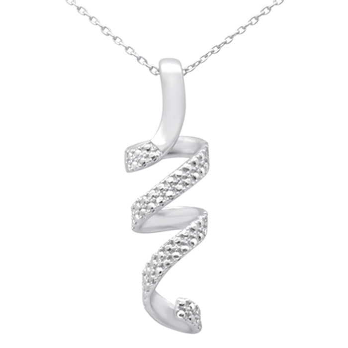 DIAMOND CLOSEOUT! .25ct G SI 14K White Gold Diamond Swirl Pendant