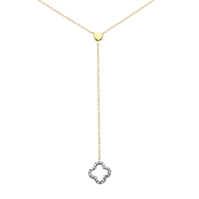 DIAMOND CLOSEOUT! .09ct G SI 14K Yellow Gold Diamond Flower Pendant Necklace 16" Long
