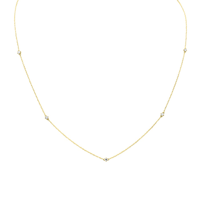 .18ct G SI 14K Yellow Gold Diamond Pendant Necklace 18" Long