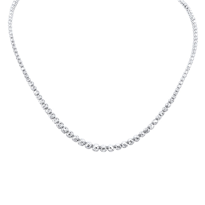 SPECIAL! 5.05ct G SI 14K White Gold Diamond Graduated Tennis Necklace 16" Long