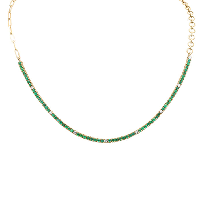 SPECIAL! 2.51ct G SI 14K Yellow Gold Diamond & Emerald Gemstone Pendant Necklace 14" + 2" EXT