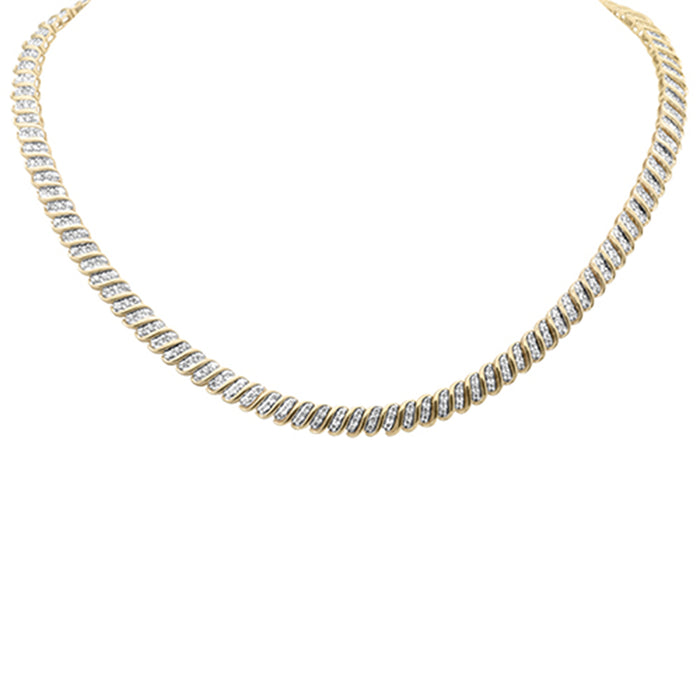 DIAMOND CLOSEOUT! 3.46ct G SI 14K Yellow Gold Round Diamond Necklace 14" + 2" EXT