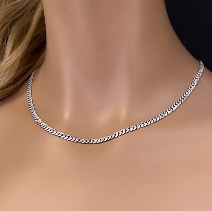 SPECIAL! 3mm 1.79ct G SI 14k White Gold Round Diamond Cuban Necklace 18"