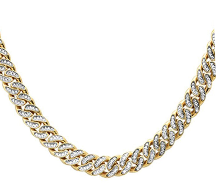SPECIAL! 3mm 1.87ct G SI 14k Yellow Gold Diamond Round Cuban Necklace 18"