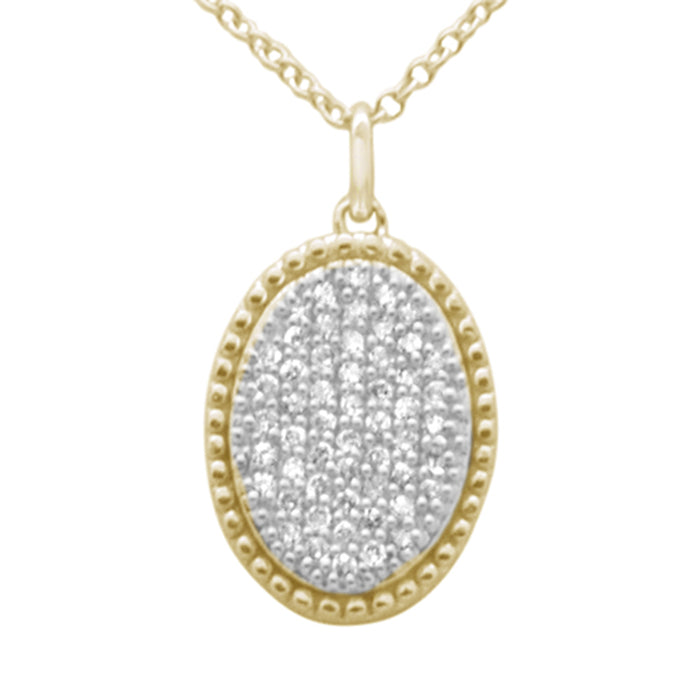 SPECIAL! .25ct G SI 14K Yellow Gold Diamond Oval Shape Pendant Necklace 16" + 2" Ext.