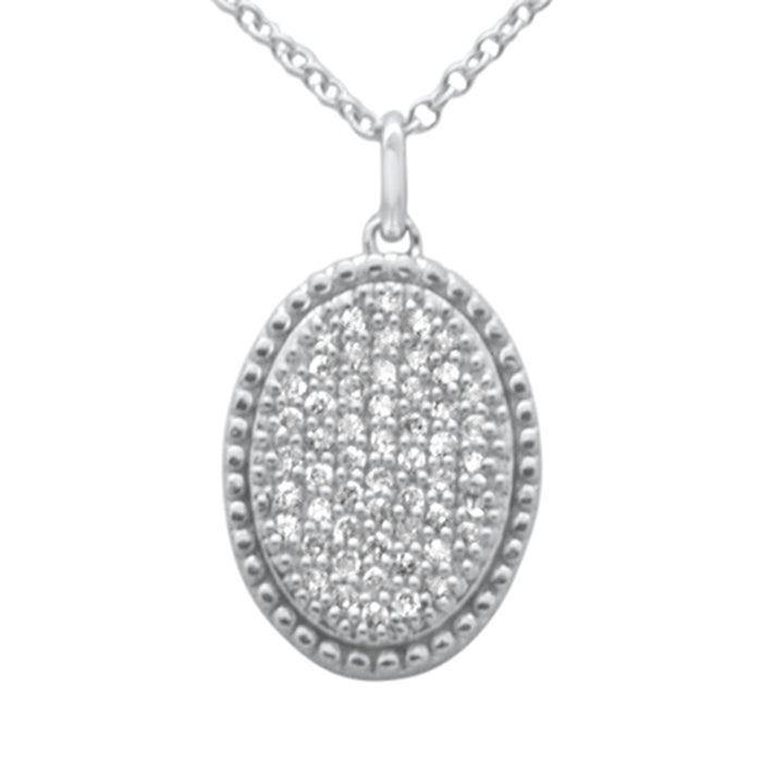 DIAMOND CLOSEOUT! .25ct G SI 14K White Gold Diamond Oval Shape Pendant Necklace 16" + 2" Ext.